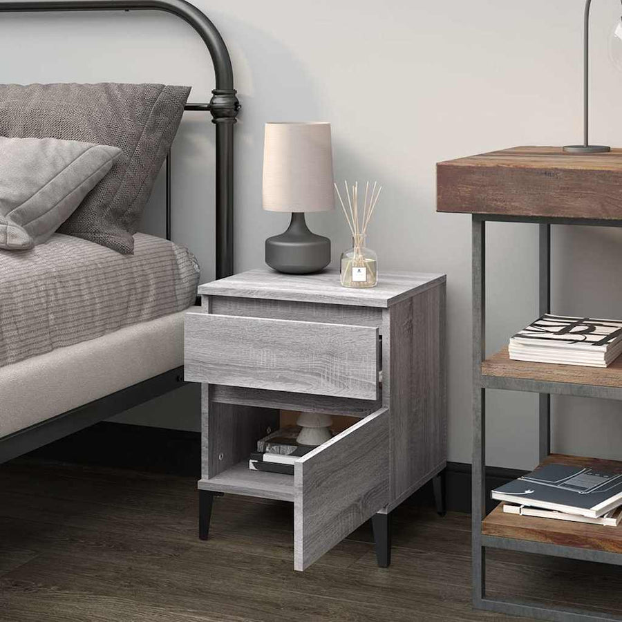 Bedside Cabinet Grey Sonoma 40x35x50 cm