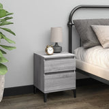 Bedside Cabinets 2 pcs Grey Sonoma 40x35x50 cm - Side View