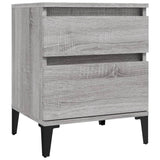 Bedside Cabinets 2 pcs Grey Sonoma 40x35x50 cm - Rear View