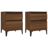 Bedside Cabinets 2 pcs Brown Oak 40x35x50 cm - Front View