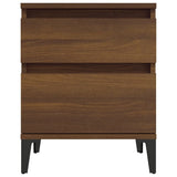 Bedside Cabinets 2 pcs Brown Oak 40x35x50 cm - Rear View