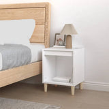 Bedside Cabinet White 40x35x50 cm Engineered Wood - Side View