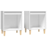 Bedside Cabinets 2 pcs White 40x35x50 cm - Front View