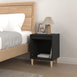 Bedside Cabinet Black 40x35x50 cm Engineered Wood - Side View