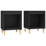 Bedside Cabinets 2 pcs Black 40x35x50 cm - Front View