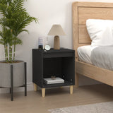 Bedside Cabinets 2 pcs Black 40x35x50 cm - Side View