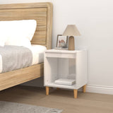 Bedside Cabinet High Gloss White 40x35x50 cm Engineered Wood - Side View