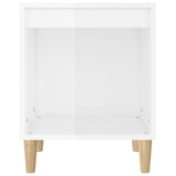 Bedside Cabinet High Gloss White 40x35x50 cm Engineered Wood - 45-Degree Angle