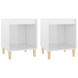 Bedside Cabinets 2 pcs High Gloss White 40x35x50 cm