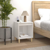 Bedside Cabinets 2 pcs High Gloss White 40x35x50 cm - Side View