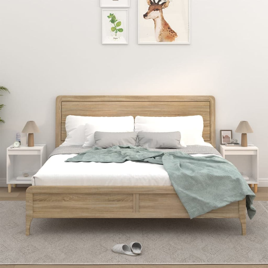 Bedside Cabinets 2 pcs High Gloss White 40x35x50 cm