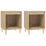 Bedside Cabinets 2 pcs Sonoma Oak 40x35x50 cm - Front View