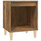 Bedside Cabinet Smoked Oak 40x35x50 cm - Front View