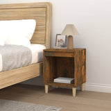 Bedside Cabinet Smoked Oak 40x35x50 cm - Side View