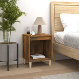 Bedside Cabinets 2 pcs Smoked Oak 40x35x50 cm - Side View