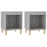 Bedside Cabinets 2 pcs Grey Sonoma 40x35x50 cm - Front View