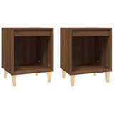 Bedside Cabinets 2 pcs Brown Oak 40x35x50 cm - Front View
