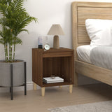 Bedside Cabinets 2 pcs Brown Oak 40x35x50 cm - Side View