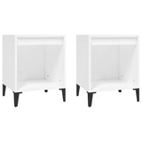 Bedside Cabinets 2 pcs White 40x35x50 cm - Front View