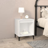 Bedside Cabinets 2 pcs White 40x35x50 cm - Side View
