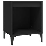 Bedside Cabinet Black 40x35x50 cm - Front View