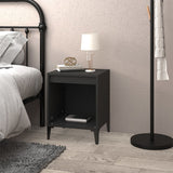 Bedside Cabinet Black 40x35x50 cm - Side View