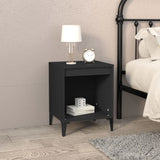 Bedside Cabinets 2 pcs Black 40x35x50 cm - Side View