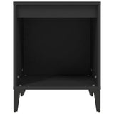 Bedside Cabinets 2 pcs Black 40x35x50 cm - Rear View