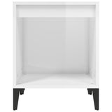 Bedside Cabinet High Gloss White 40x35x50 cm - 45-Degree Angle