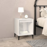 Bedside Cabinets 2 pcs High Gloss White 40x35x50 cm - Side View
