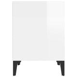 Bedside Cabinets 2 pcs High Gloss White 40x35x50 cm - Close-Up Angle