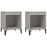 Bedside Cabinets 2 pcs Concrete Grey 40x35x50 cm - Front View