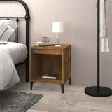 Bedside Cabinet Smoked Oak 40x35x50 cm - Side View