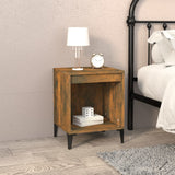 Bedside Cabinets 2 pcs Smoked Oak 40x35x50 cm - Side View