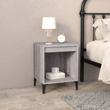 Bedside Cabinets 2 pcs Grey Sonoma 40x35x50 cm - Side View