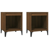 Bedside Cabinets 2 pcs Brown Oak 40x35x50 cm - Front View