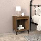Bedside Cabinets 2 pcs Brown Oak 40x35x50 cm - Side View