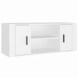 TV Cabinet White 100x35x40 cm Engineered Wood - Front View