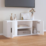 TV Cabinet White 100x35x40 cm Engineered Wood - Side View
