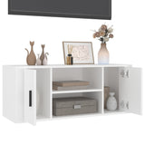 TV Cabinet White 100x35x40 cm Engineered Wood - Top-Down View