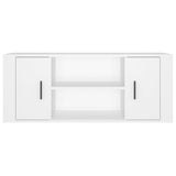 TV Cabinet White 100x35x40 cm Engineered Wood - 45-Degree Angle