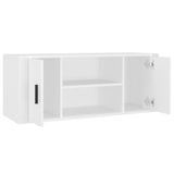 TV Cabinet White 100x35x40 cm Engineered Wood - Rear View