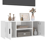 TV Cabinet High Gloss White 100x35x40 cm Engineered Wood - Top-Down View