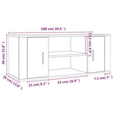 TV Cabinet High Gloss White 100x35x40 cm Engineered Wood - Extra Image