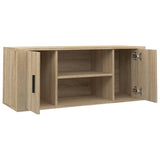 TV Cabinet Sonoma Oak 100x35x40 cm Engineered Wood - Rear View