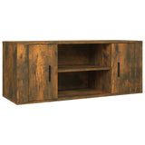 TV Cabinet Smoked Oak 100x35x40 cm Engineered Wood - Front View