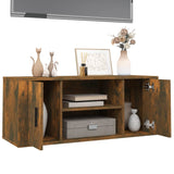 TV Cabinet Smoked Oak 100x35x40 cm Engineered Wood - Top-Down View