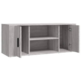 TV Cabinet Grey Sonoma 100x35x40 cm Engineered Wood - Rear View