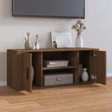 TV Cabinet Brown Oak 100x35x40 cm Engineered Wood - Side View