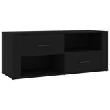 TV Cabinet Black 100x35x40 cm Engineered Wood - Front View